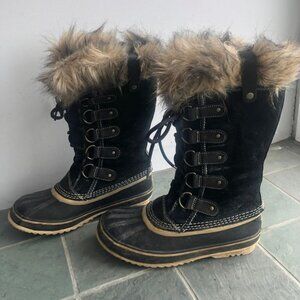 Sorel Boots Size 7 Womens Winter boots waterproof JOAN OF ARC BLACK